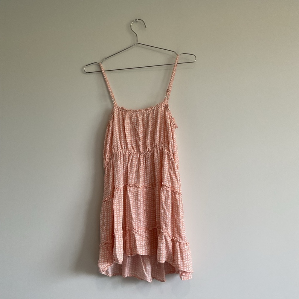 Kiwi and Punch Size M Beach Summer Dress Peachy Color Shirt Dress. Sleeveless - Picture 3 of 8
